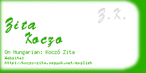 zita koczo business card